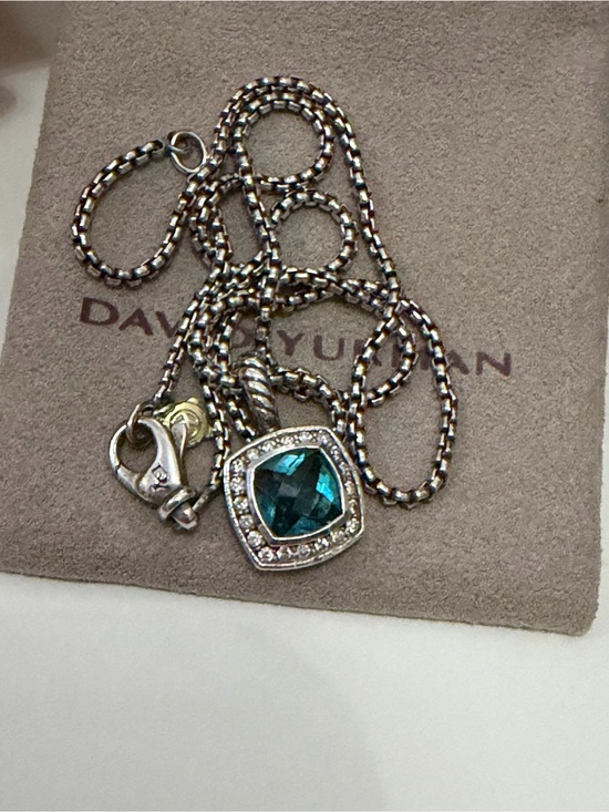 David Yurman Jewelry - David Yurman Sterling Silver Diamond Albion Hampton Blue Topaz Necklace